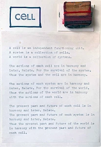 card with CELL rubberstamp